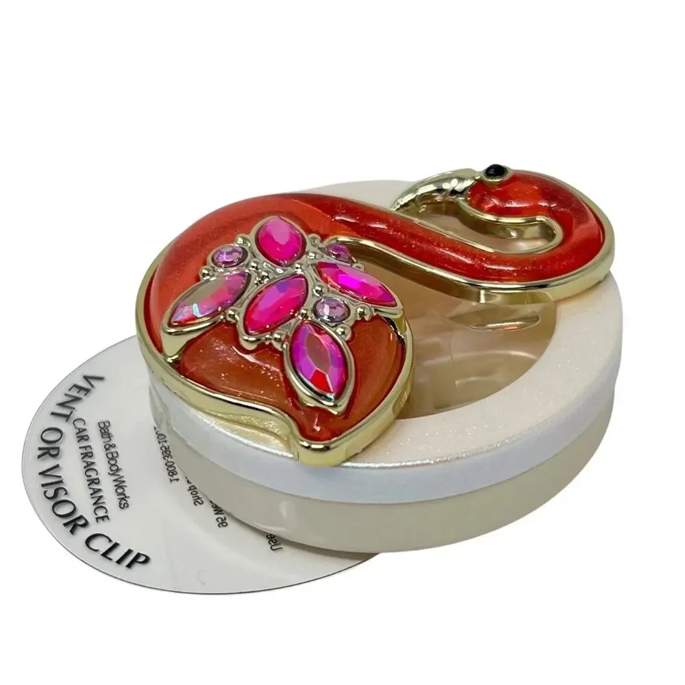 Bath & Body Works PINK GEM FLAMINGO Scentportable Holder Car Vent Visor Clip - Picture 3 of 5